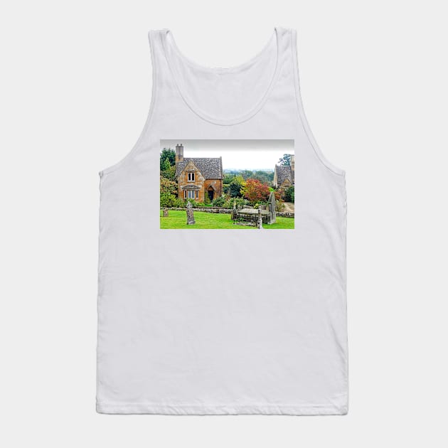 Blockley Village Cottage Cotswolds Gloucestershire Tank Top by AndyEvansPhotos